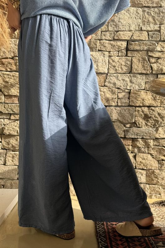 Basso Shirring Wide Leg Pant Airforce